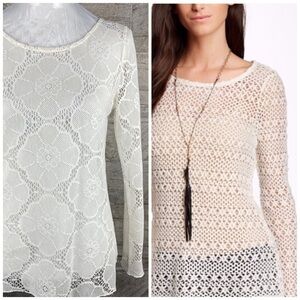DYLAN by True Grit | Boho Long Sleeve Crochet Top